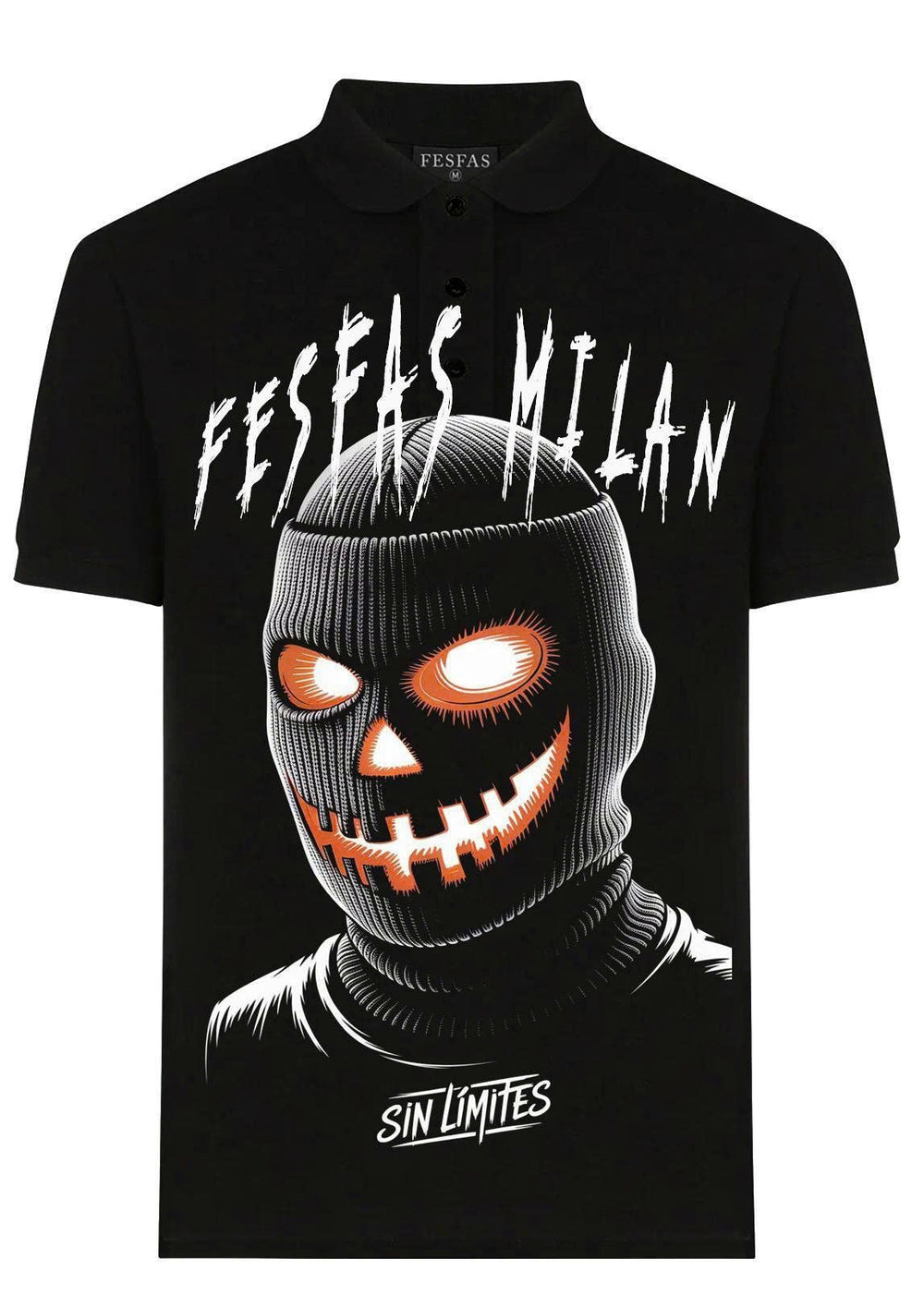 FesFas pumpkin mask-print Polo Shirt