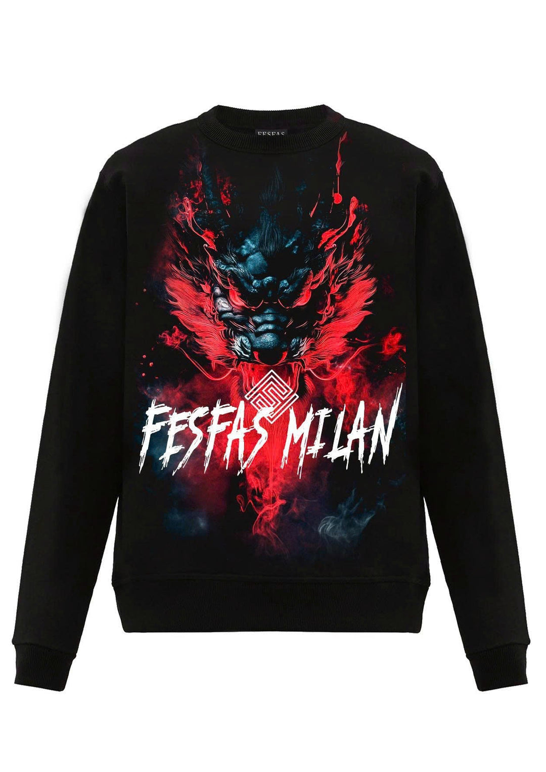 FesFas dark oni fusion-print Sweatshirt | Black | Men