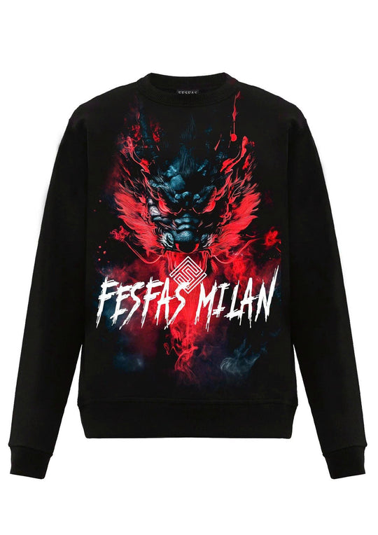 FesFas dark oni fusion-print Sweatshirt | Black | Men