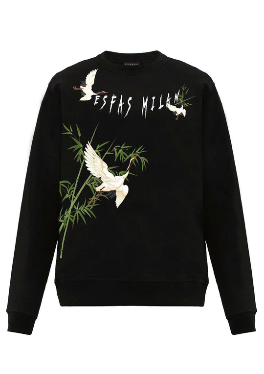 FesFas crane-print Sweatshirt | Black | Men