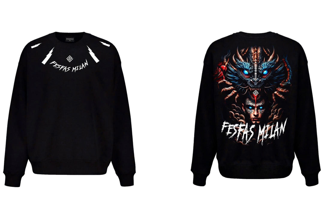 FesFas tattoos-print Sweatshirt | Black | Men