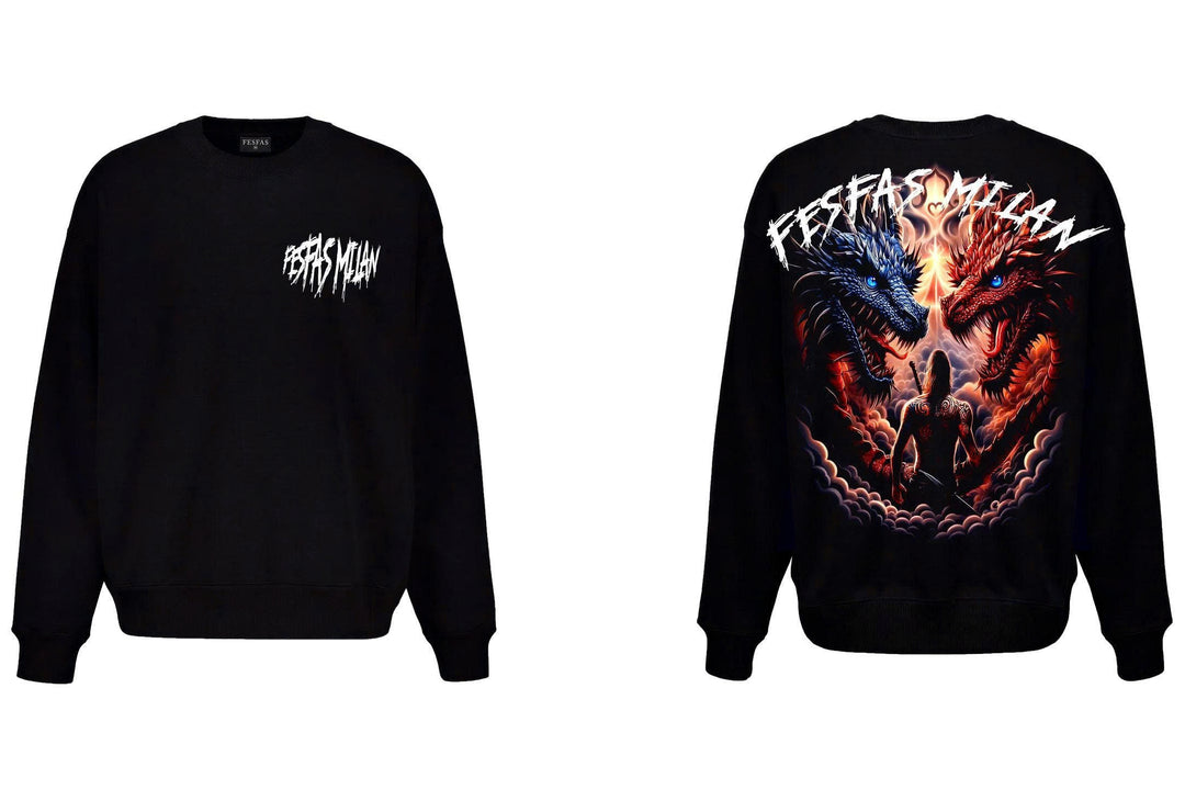 FesFas tattoos-print Sweatshirt | Black | Men