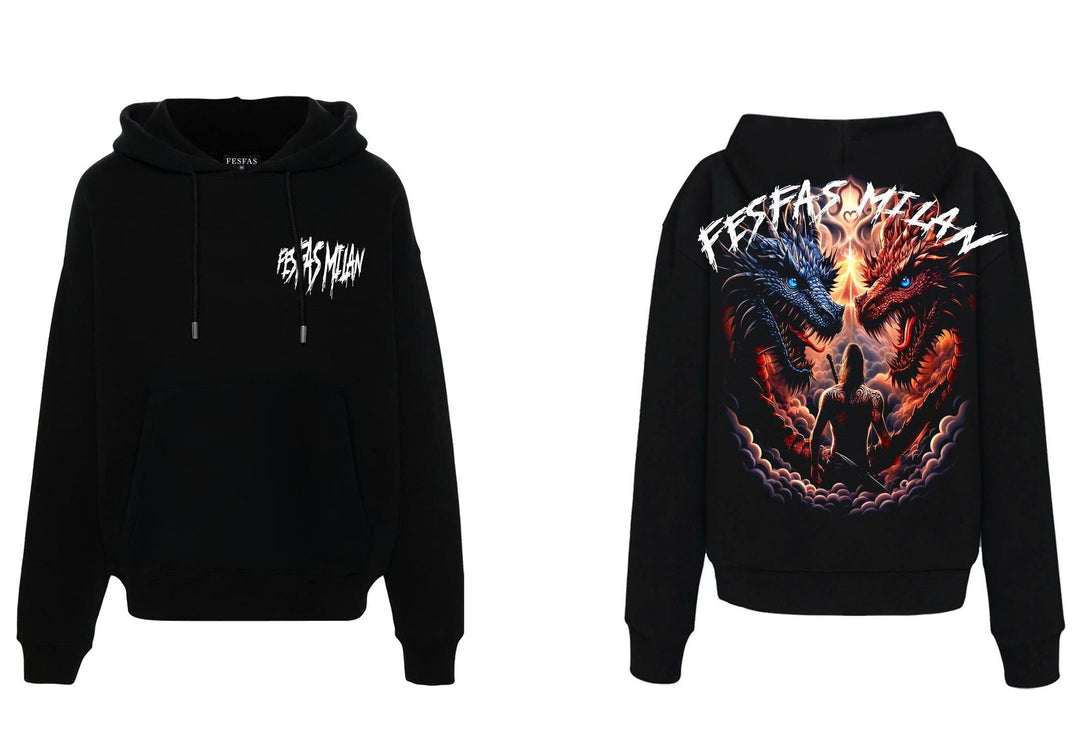 FesFas tattoos-print Hoodie | Black | Men