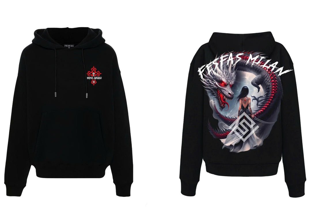 FesFas tattoos-print Hoodie | Black | Men