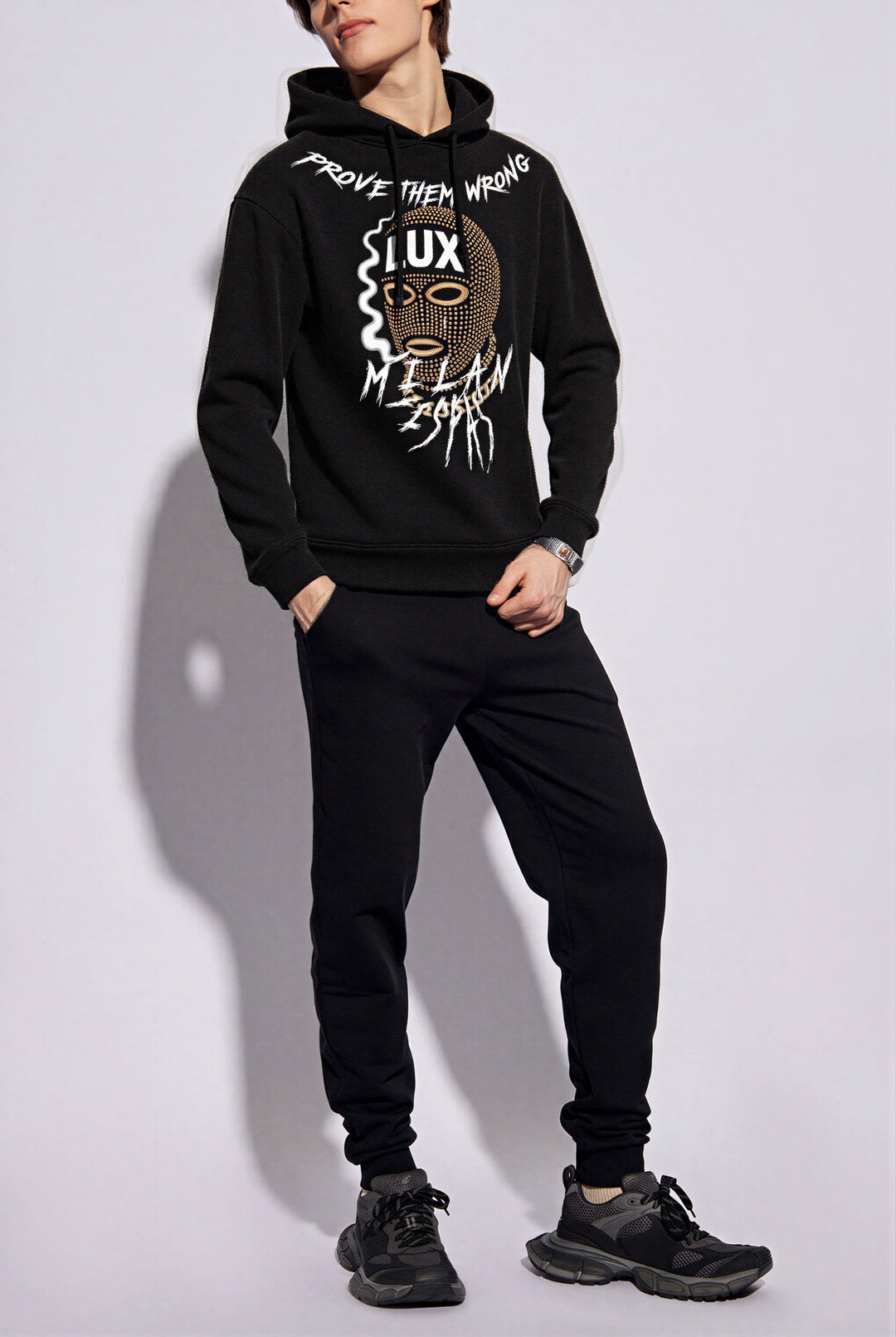 FesFas mask-print Hoodie | Black | Men