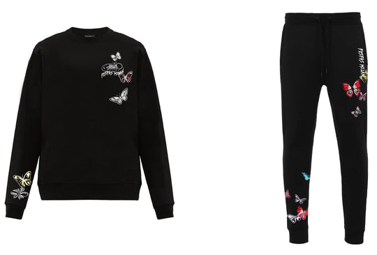 FesFas butterflies-print Sweatshirt Set | Black | Men