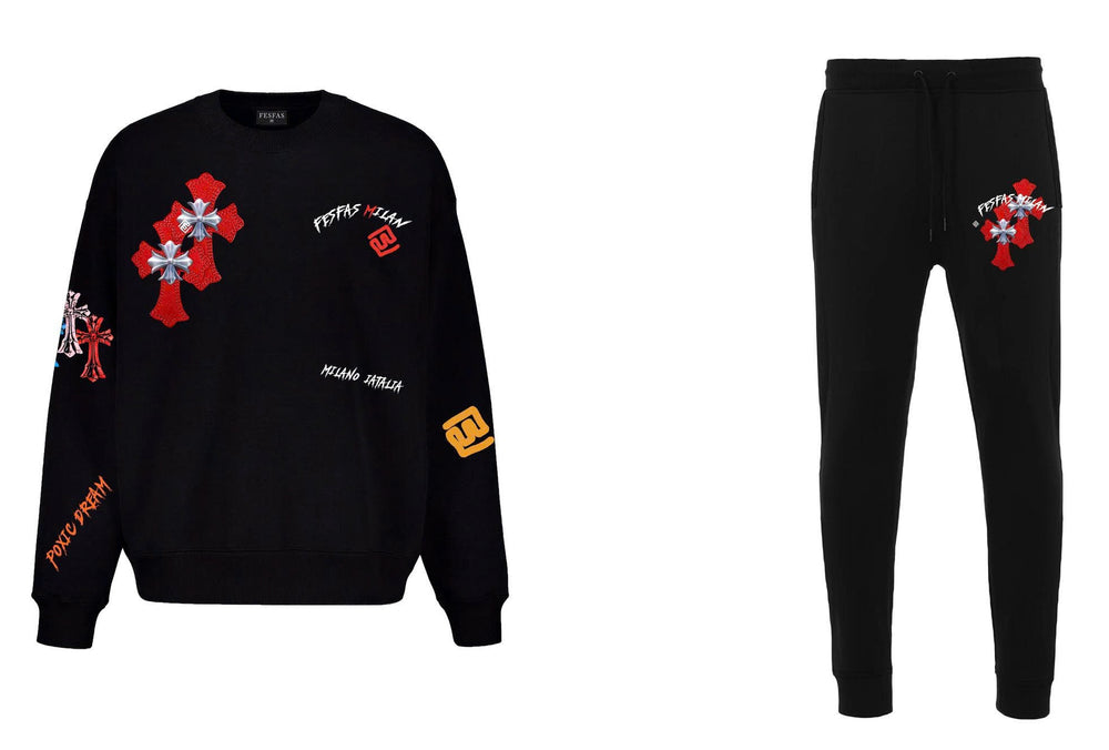 FesFas graphic-print Sweatshirt Set | Black | Men