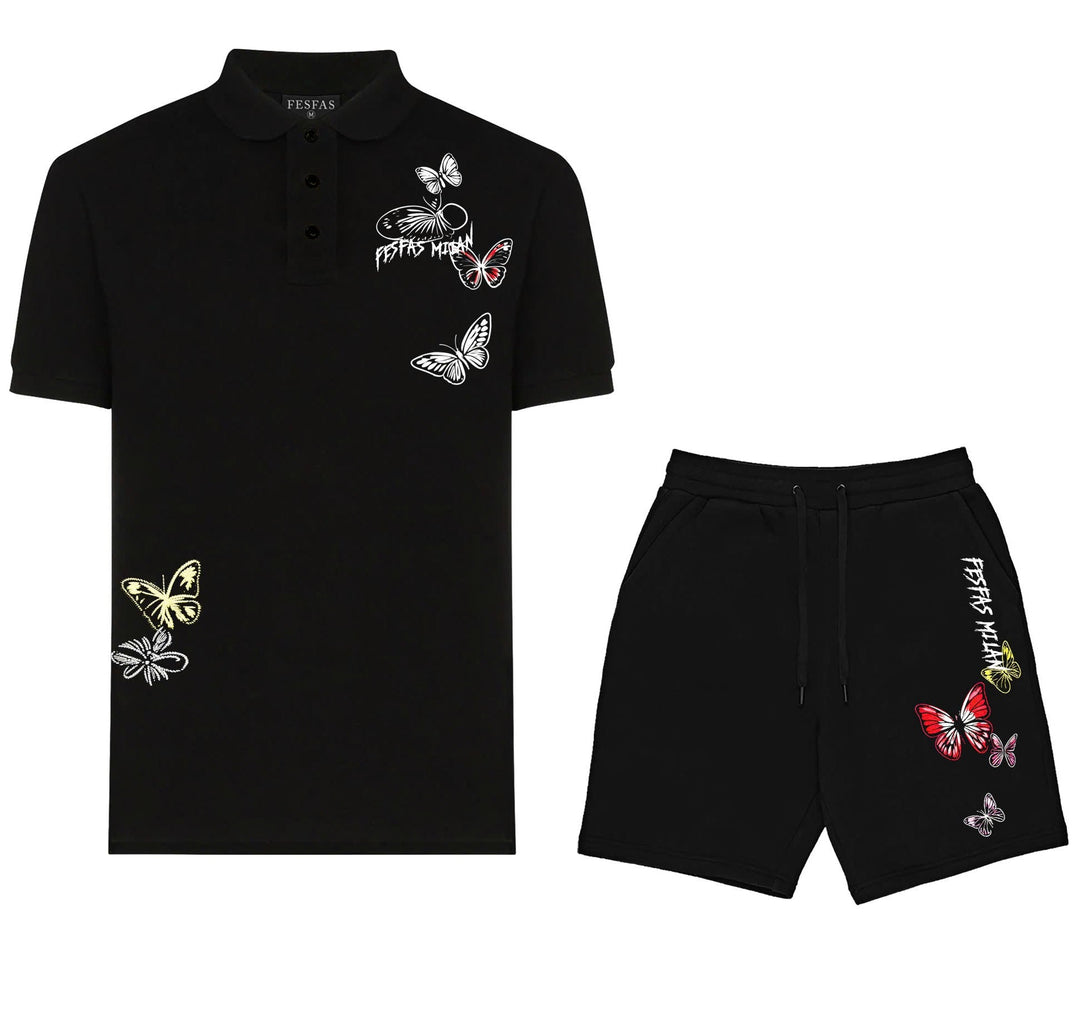 FesFas butterflies-print Polo Set | Men | Black