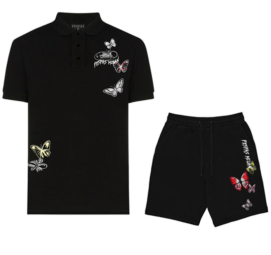 FesFas butterflies-print Polo Set | Men | Black