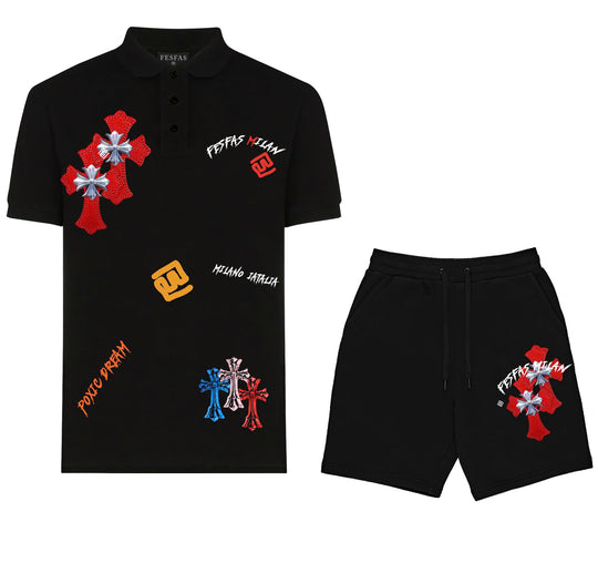 FesFas graphic-print Polo Set | Men | Black