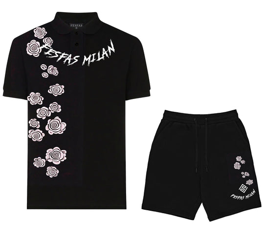 FesFas flowers-print Polo Set | Men | Black