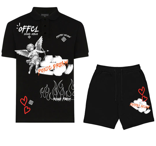 FesFas graphic-print Polo Set | Men | Black