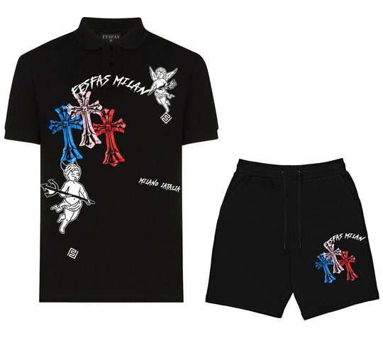 FesFas graphic-print Polo Set | Men | Black