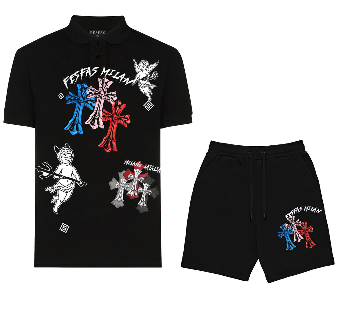 FesFas graphic-print Polo Set | Men | Black