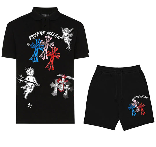 FesFas graphic-print Polo Set | Men | Black