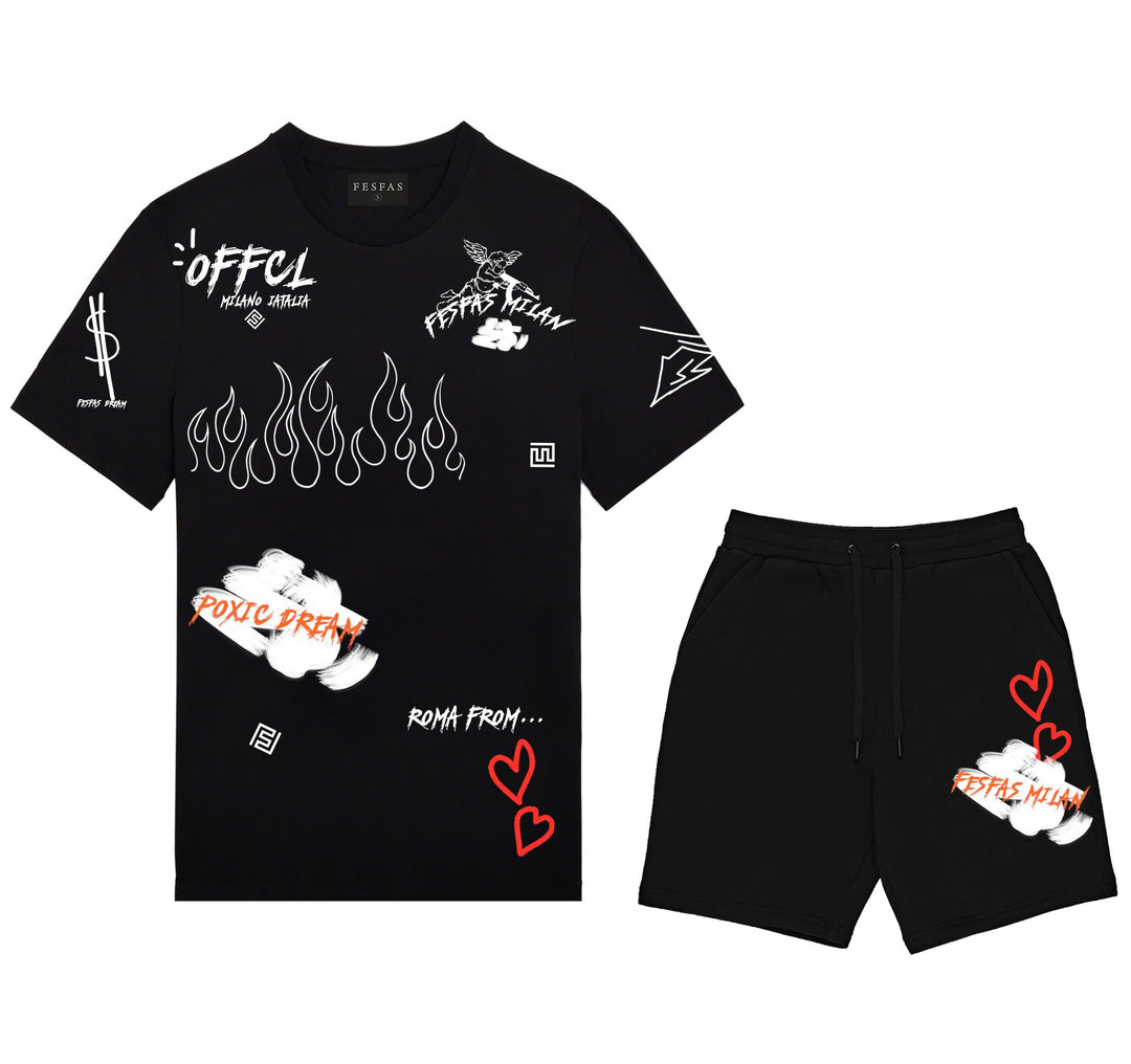 FesFas graphic-print T-shirt Set | Black | Men