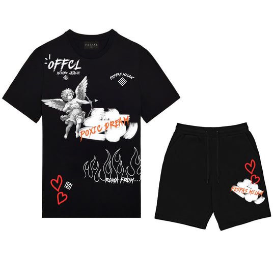 FesFas graphic-print T-shirt Set | Black | Men