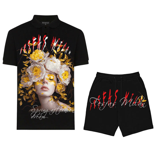 FesFas flower goddess-print Polo Set | Men | Black