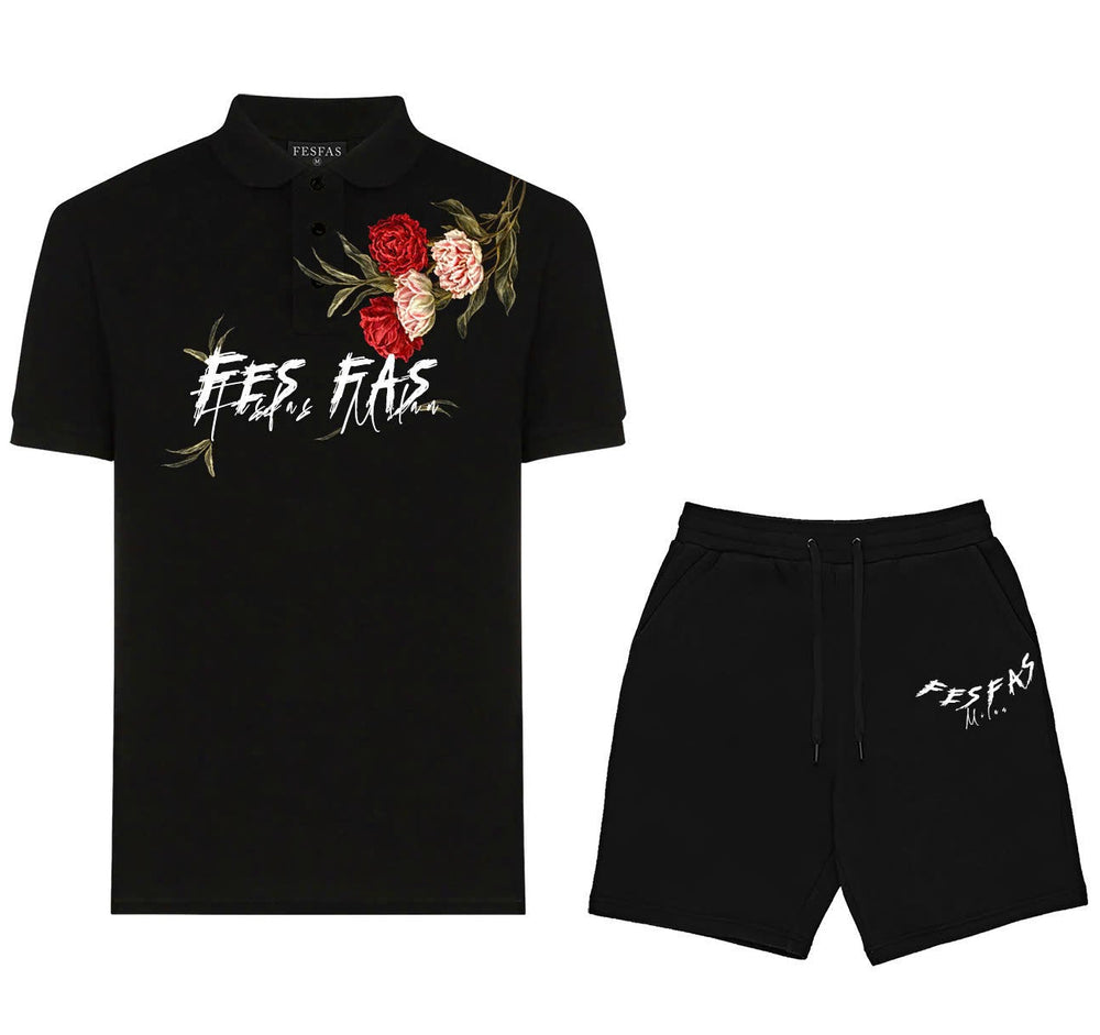 FesFas flowers-print Polo Set