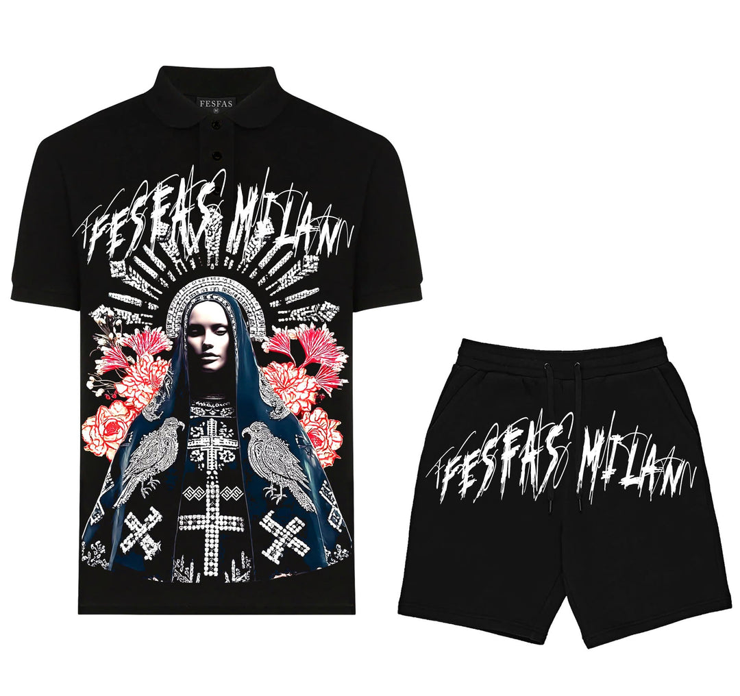 FesFas goddess-print Polo Set | Men | Black
