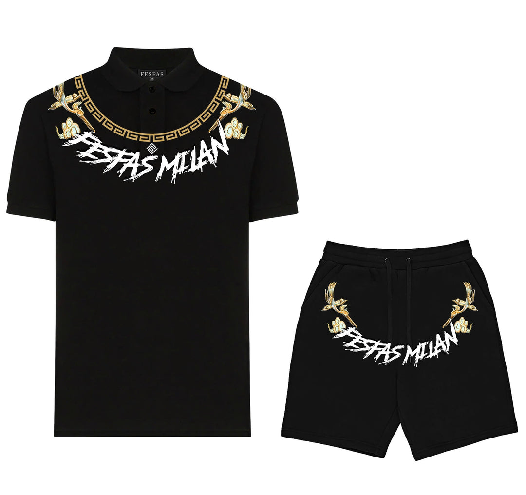 FesFas graphic-print Polo Set | Men | Black
