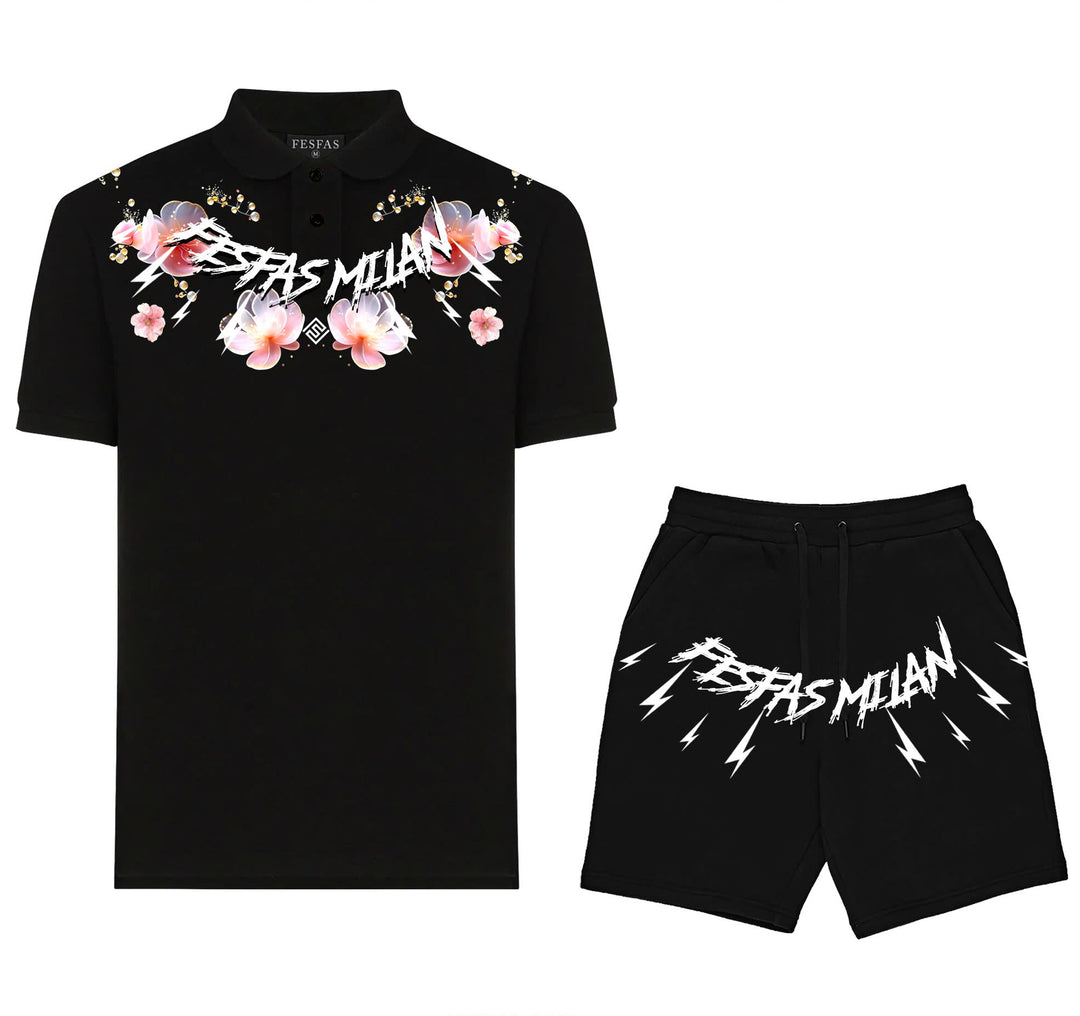 FesFas glass flowers-print Polo Set | Men | Black