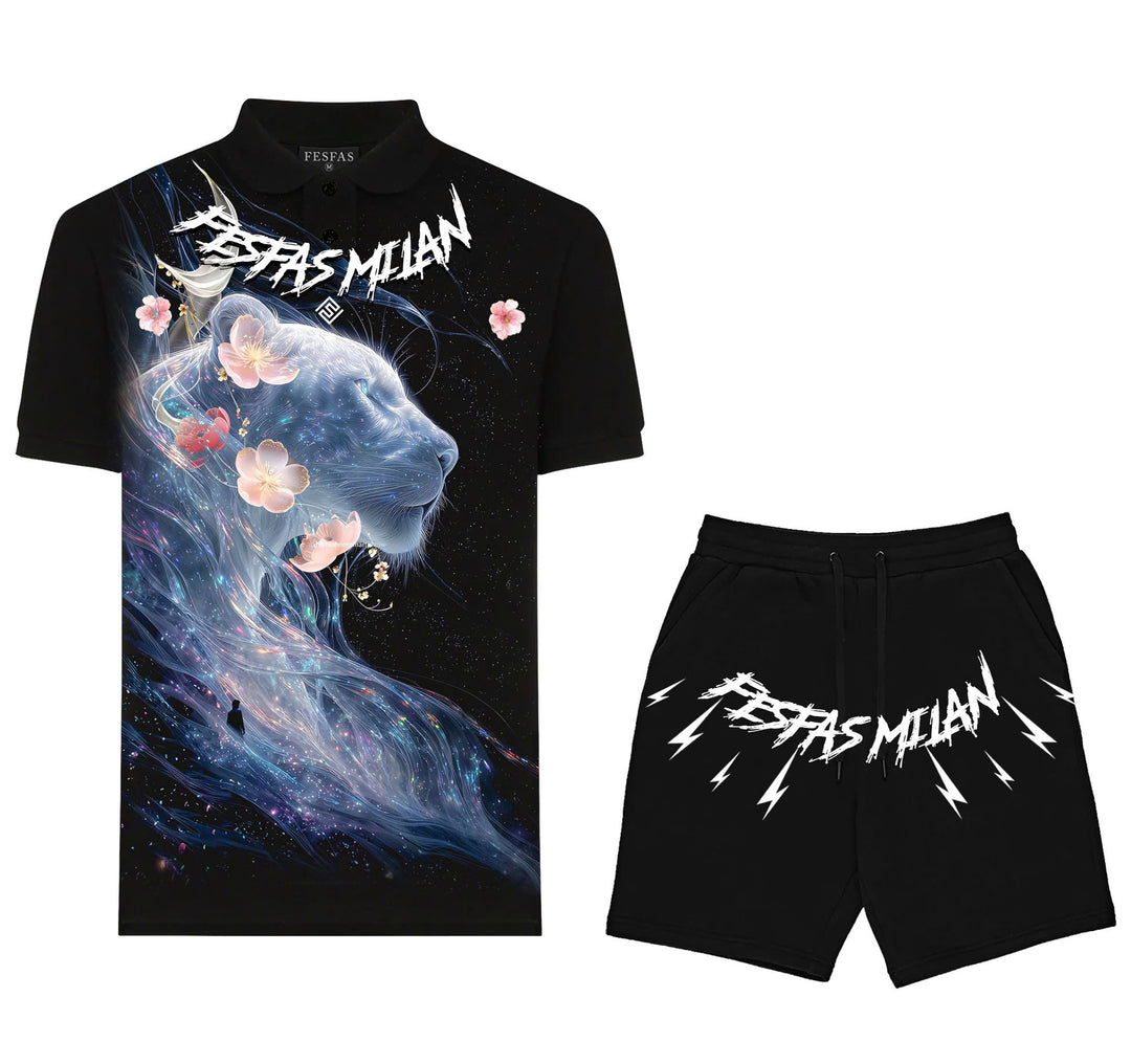 FesFas galaxy lioness-print Polo Set | Men | Black