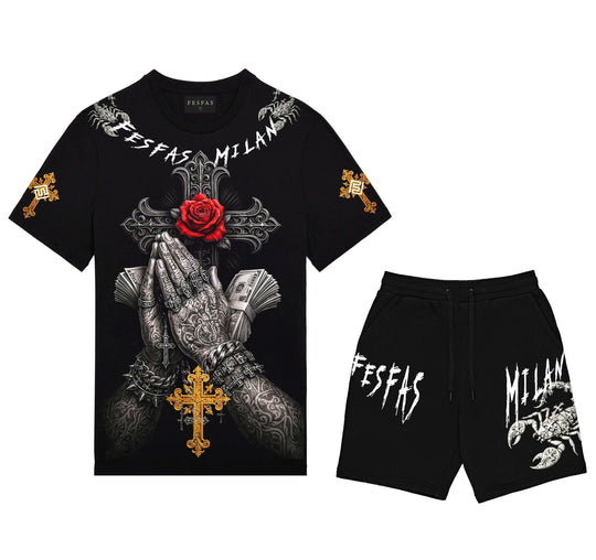 FesFas scorpion-print T-shirt Set | Black | Men