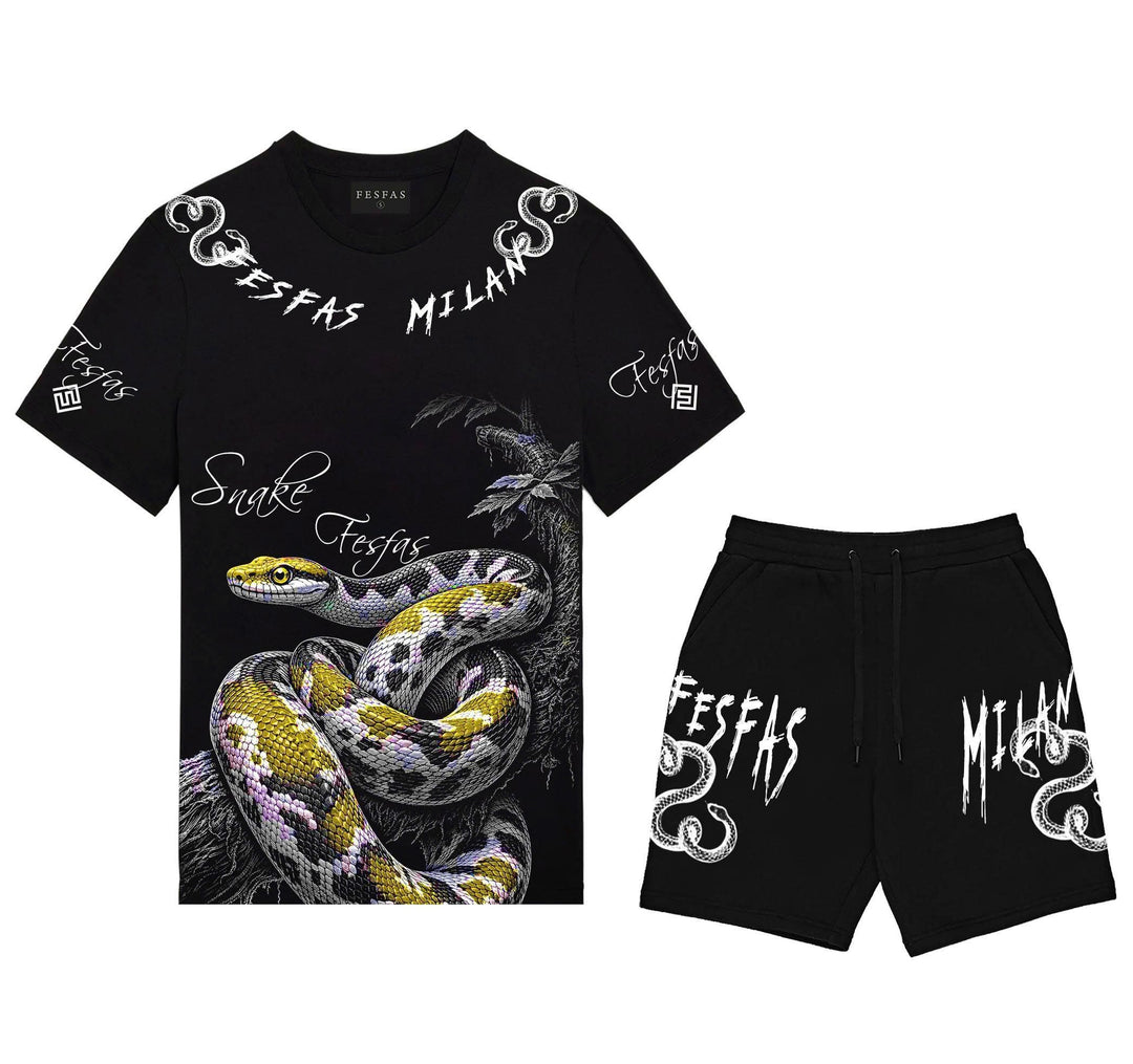 FesFas anaconda-print T-shirt Set | Black | Men