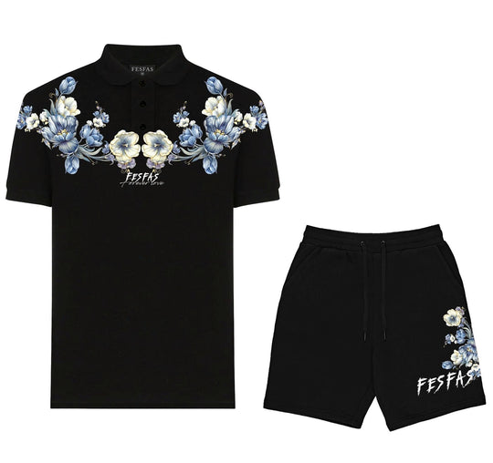 FesFas blue flowers-print Polo Set