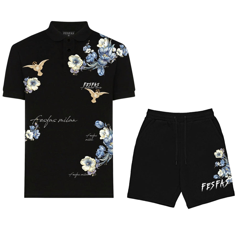 FesFas blue flowers-print Polo Set | Men | Black