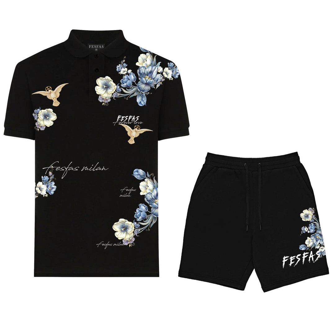 FesFas blue flowers-print Polo Set | Men | Black