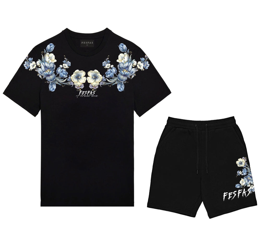 FesFas blue flowers-print T-shirt Set | Black | Men