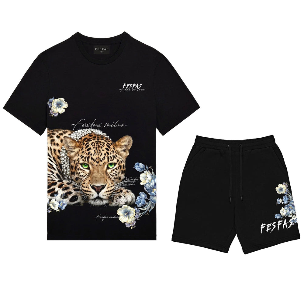 FesFas leopard-print T-shirt Set | Black | Men