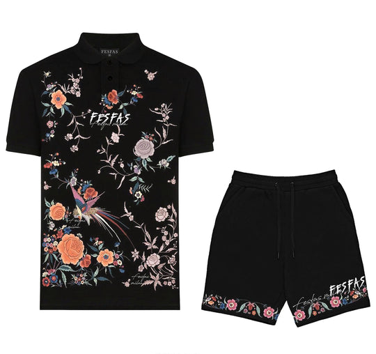 FesFas flowers-print Polo Set