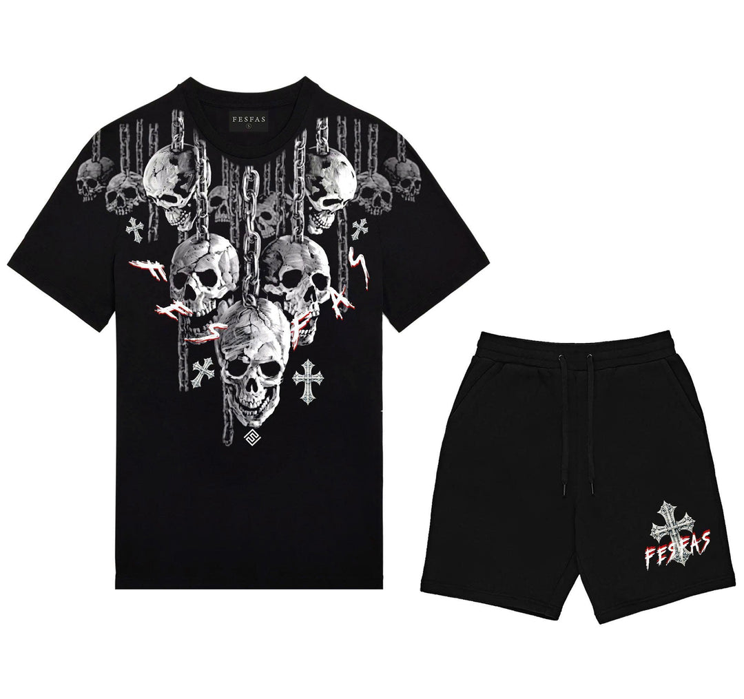FesFas skulls-print T-shirt Set | Black | Men