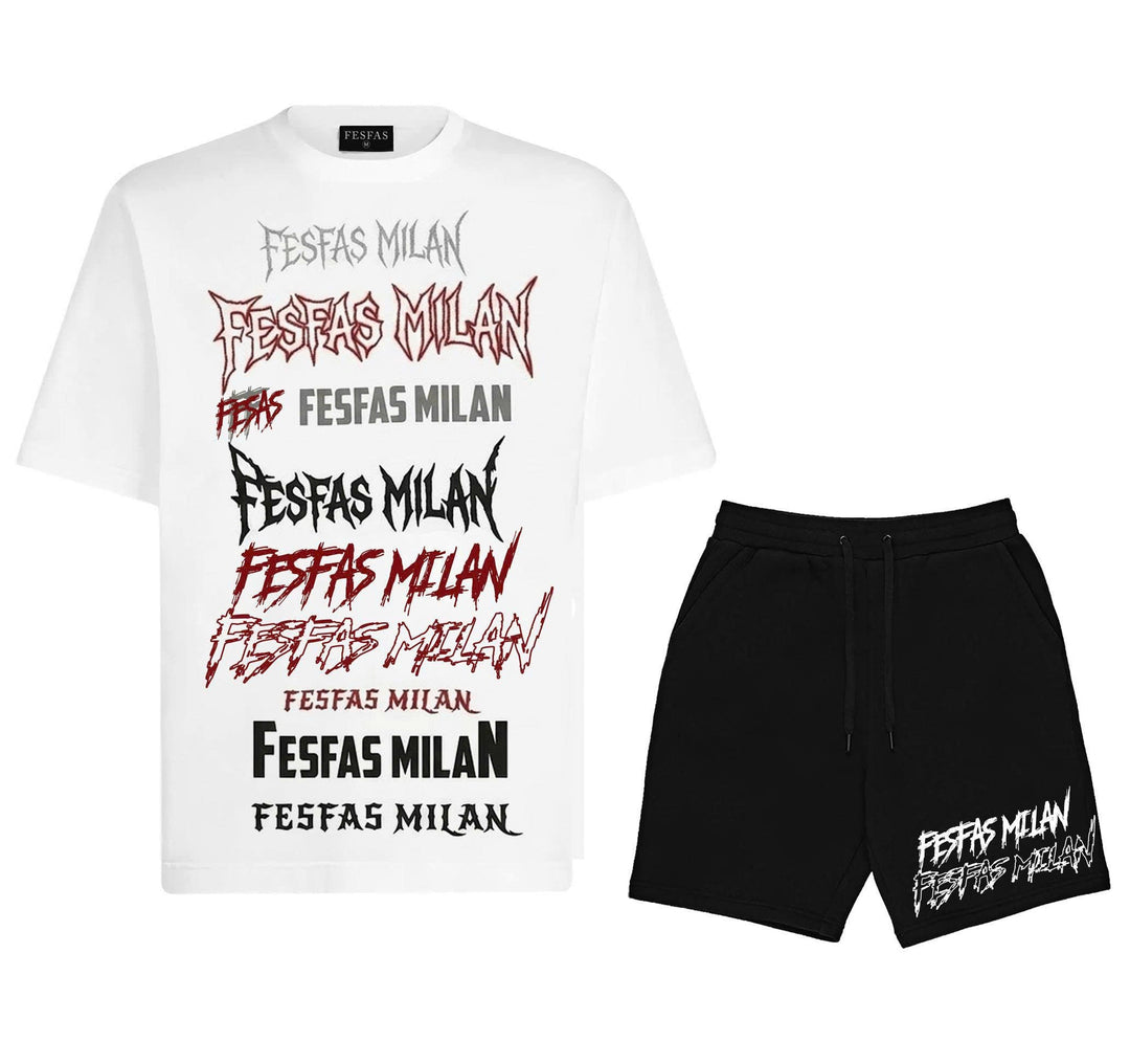 FesFas graphic-print T-shirt Set | Black &amp; White | Men