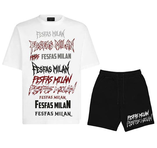 FesFas graphic-print T-shirt Set | Black &amp; White | Men