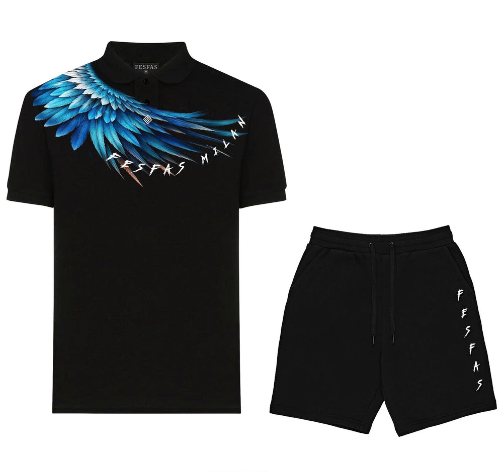 FesFas blue wings-print Polo Set