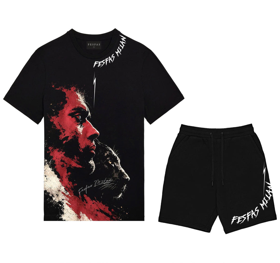 FesFas panther spirit-print T-shirt Set | Black | Men