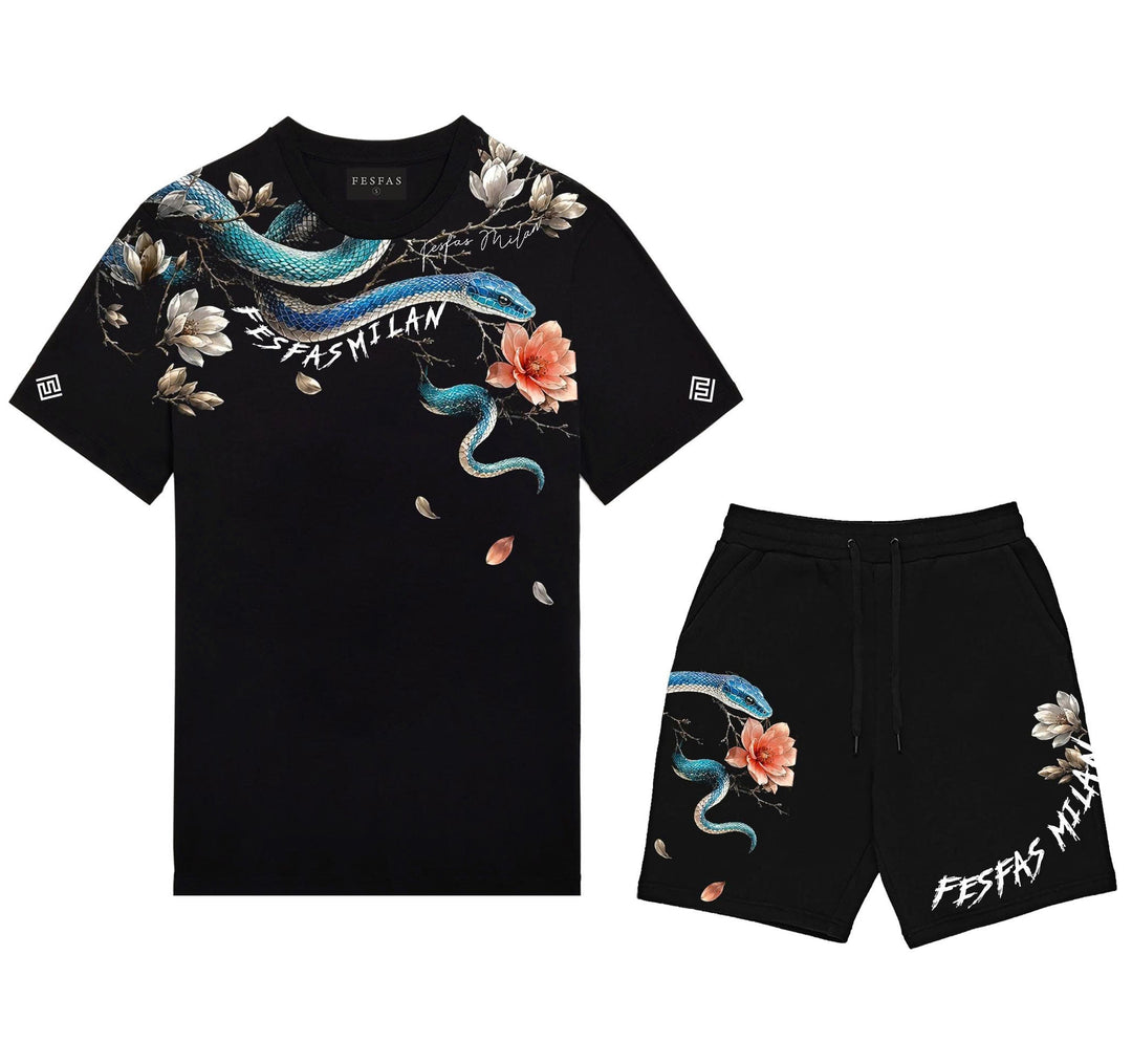 FesFas jade snake-print T-shirt Set