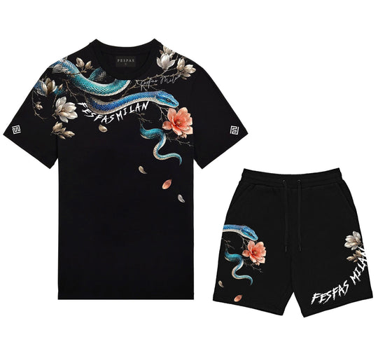 FesFas jade snake-print T-shirt Set