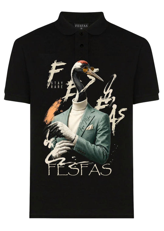 FesFas Mr. Crane-print Polo Shirt