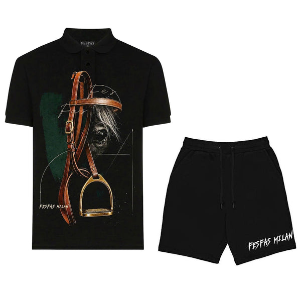FesFas brass pedals-print Polo Set