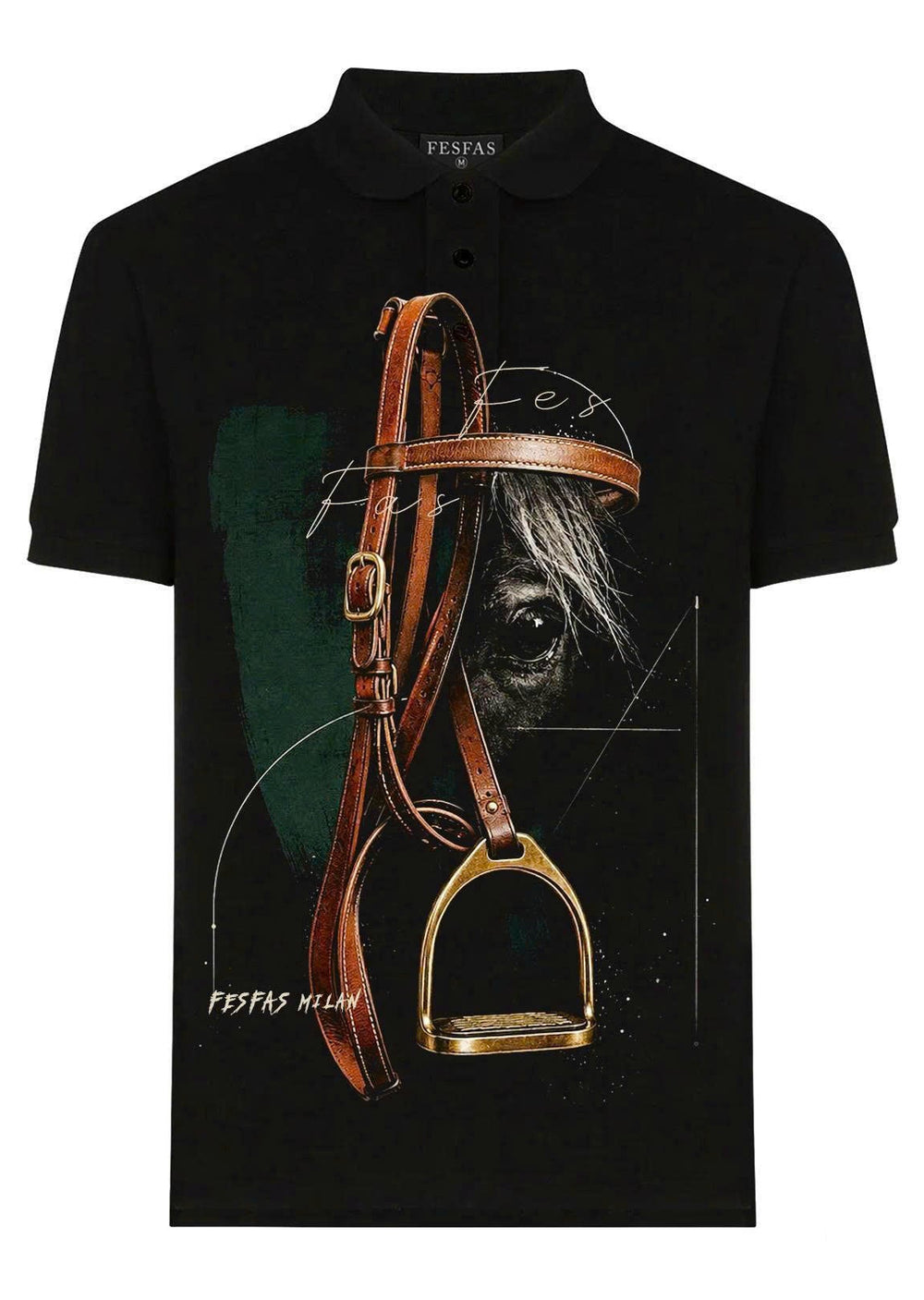 FesFas brass pedals-print Polo Shirt