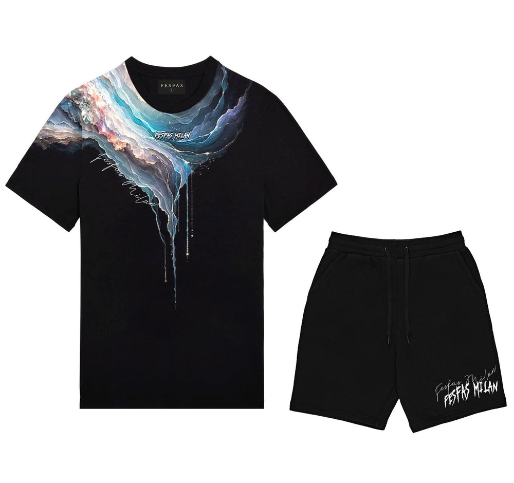 FesFas ocean waves-print T-shirt Set
