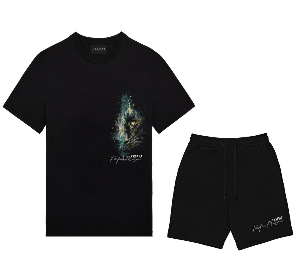 FesFas night leopard-print T-shirt Set