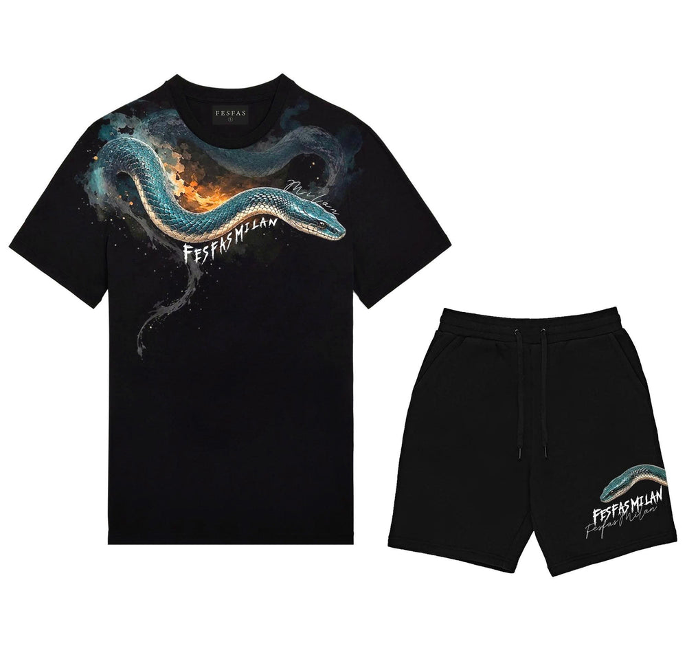 FesFas jade snake-print T-shirt Set