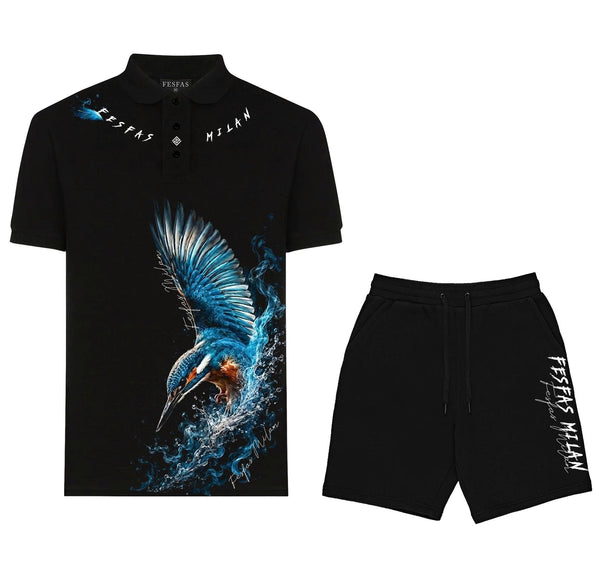 FesFas kingfisher-print Polo Set
