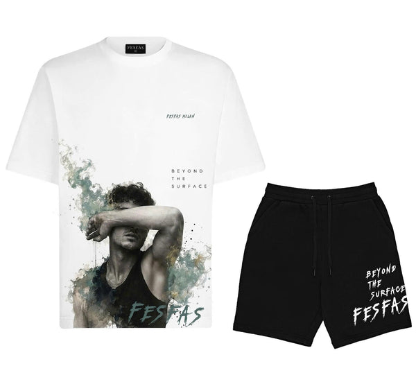 FesFas green fog-print T-shirt Set